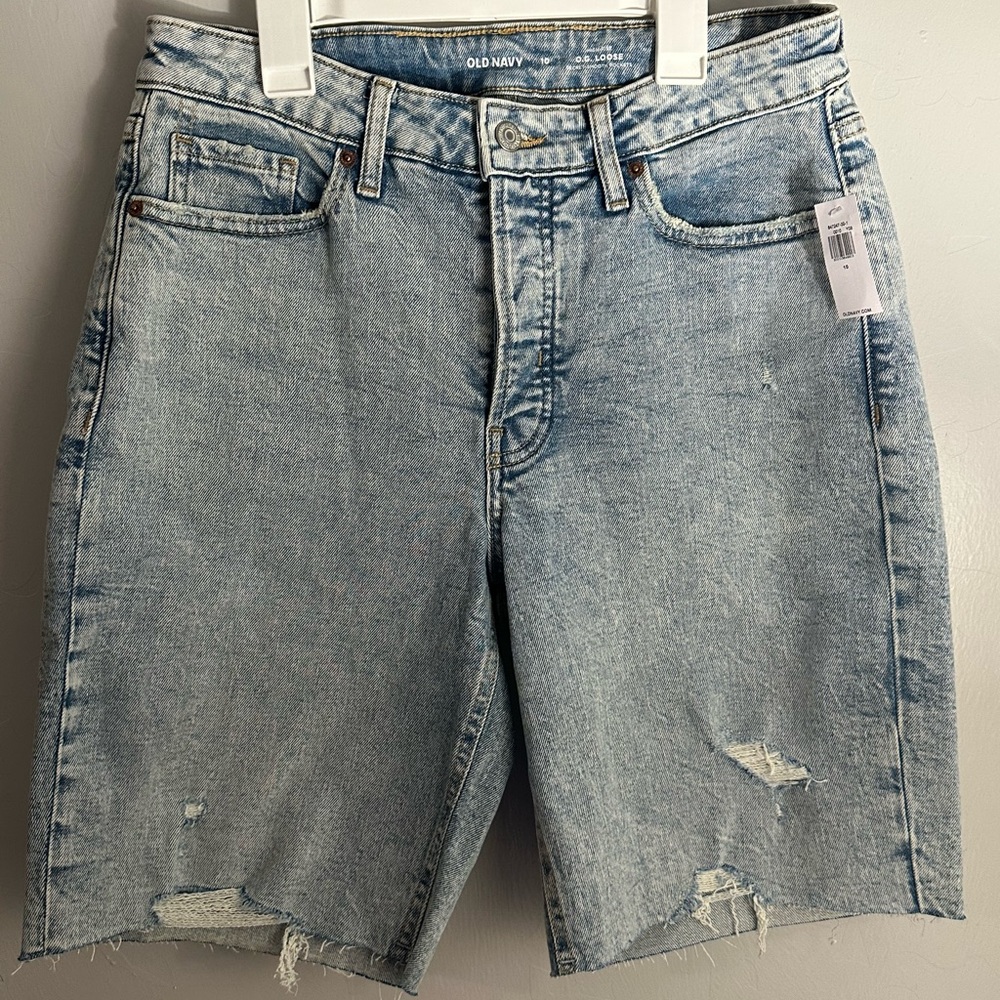High-Waisted OG Loose Button-Fly Jean Shorts for Women -- 9-inch inseam size 10